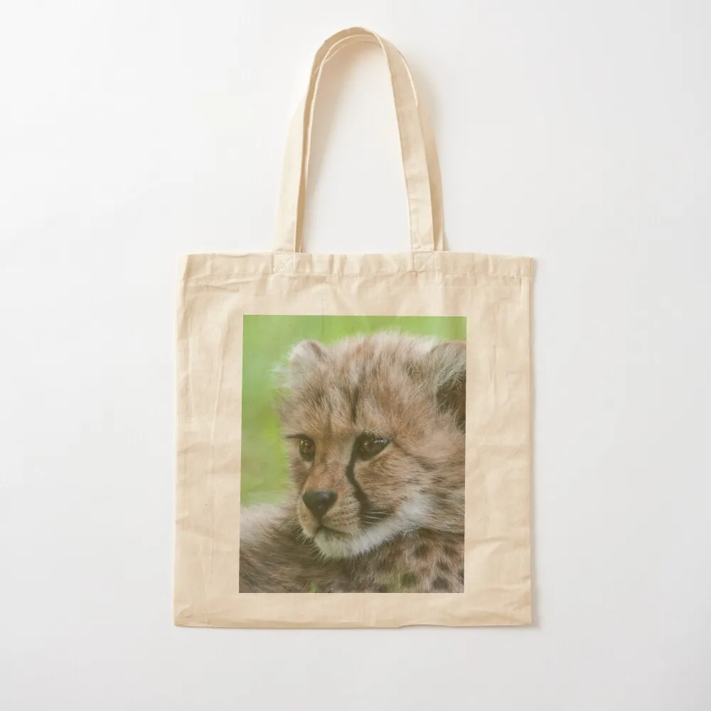 Cheetah Cub Tote Bag Shopping bags Customizable tote canvas handbag Canvas