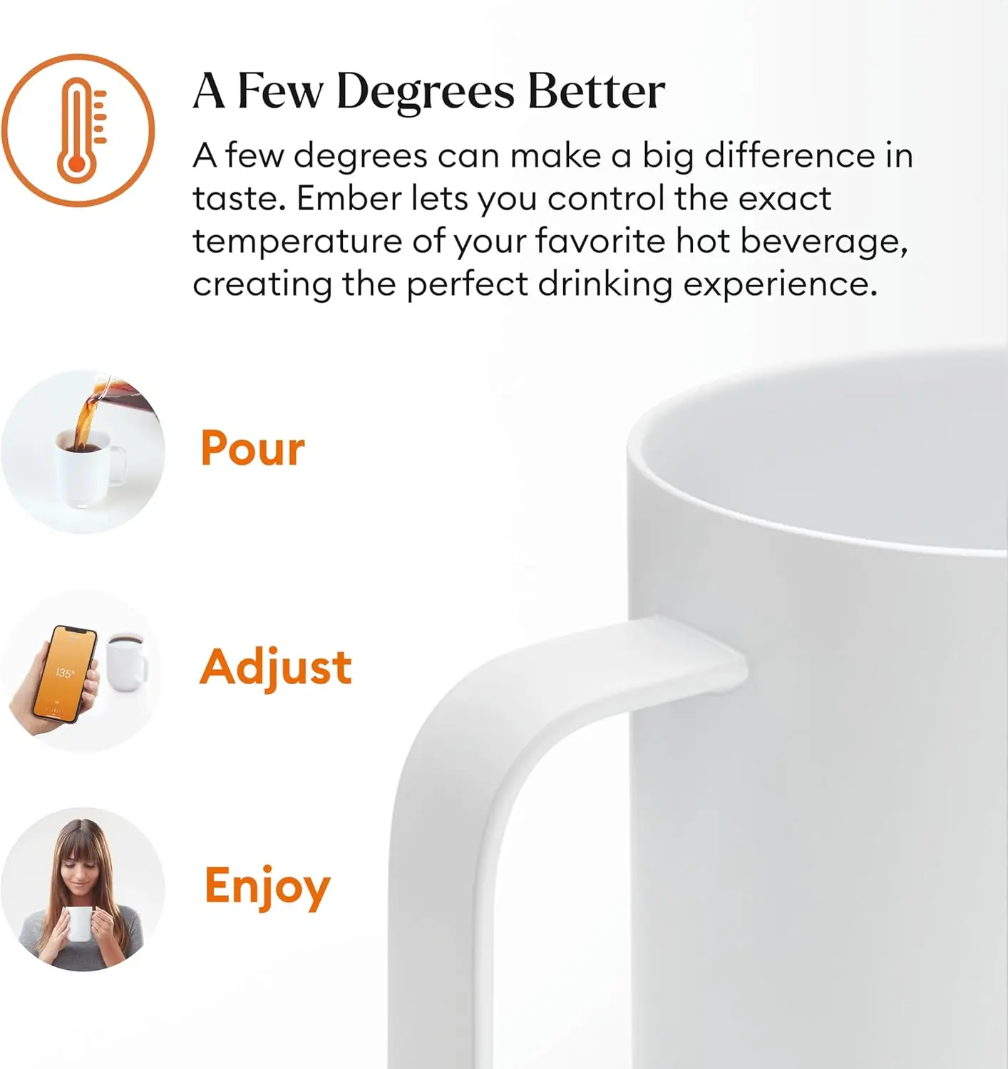 Temperature Control Smart Mug 2, 10 Oz App-Controlled Heated Coffee Mug with 80 Min Battery Life, White