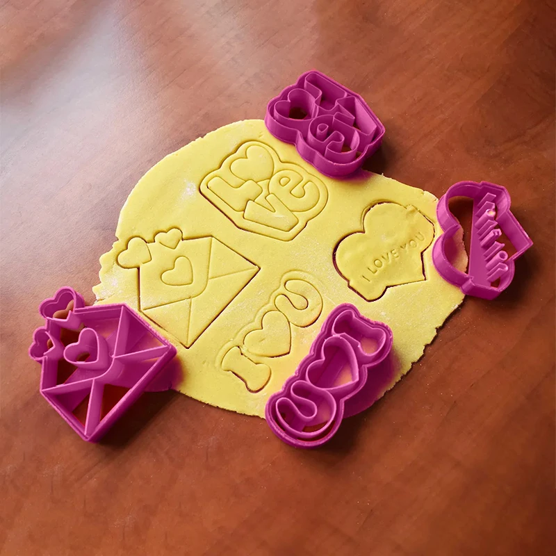 Juego de cortadores de galletas de San Valentín, sobre de amor, pastel, galletas, Chocolate, molde para hornear DIY, utensilios de cocina, Acción de Gracias y cumpleaños