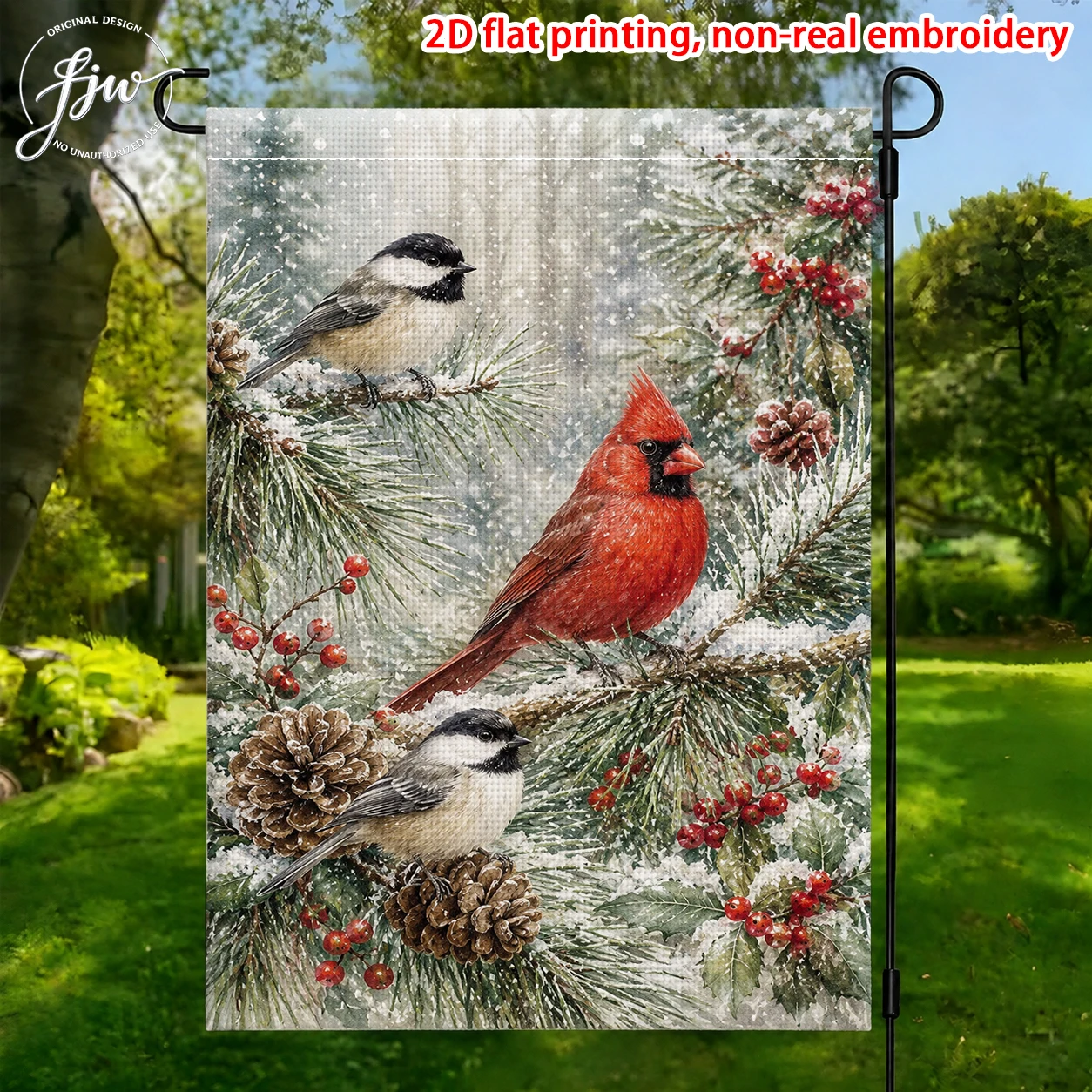1pc Christmas Winter Garden Flags  Seasonal Holiday Outdoor Yard Decor Flags for Patio Lawn Farmhouse