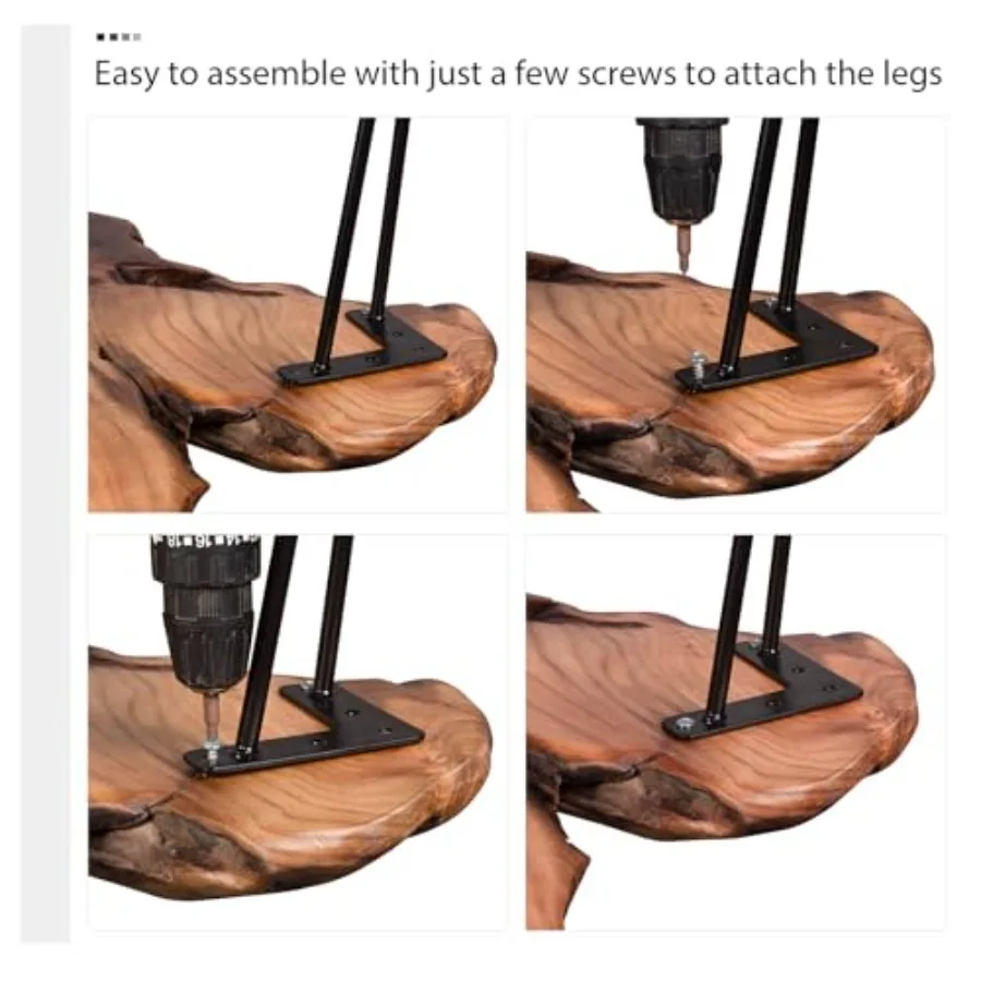 Rustic Coffee Table Unique Live Edge Table Organic tural Edge Design for Living Room Home Office Easy Assembly Solid Wood Cente