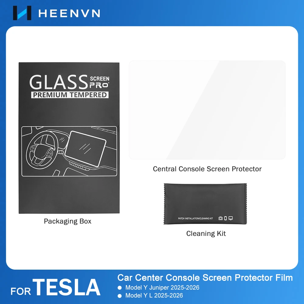 Heenvn For Tesla Model Y Juniper / Model YL 2025 2026 Car Tempered Glass Film 16.1inch HD Center Control Touch Screen Protector