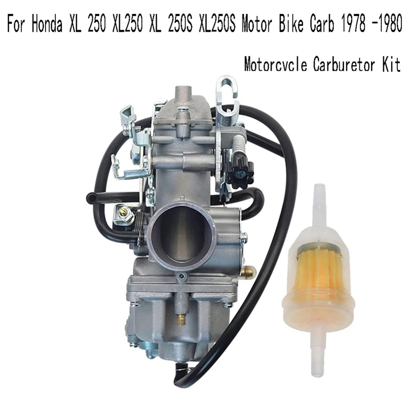 Motorcycle Carburetor With Fuel Filter Kit For Honda XL 250 XL250 XL 250S XL250S Motor Bike Carb 1978 -1980 Parts