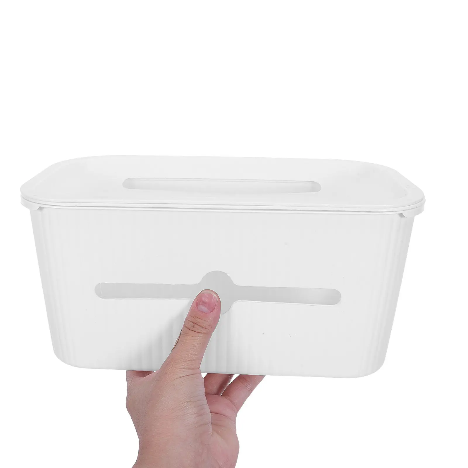 Baby Crib Hanging Organizer White Covered Lid Bedside Storage Basket Diaper Wipes Caddy Bassinet Nursery Essentials Holder