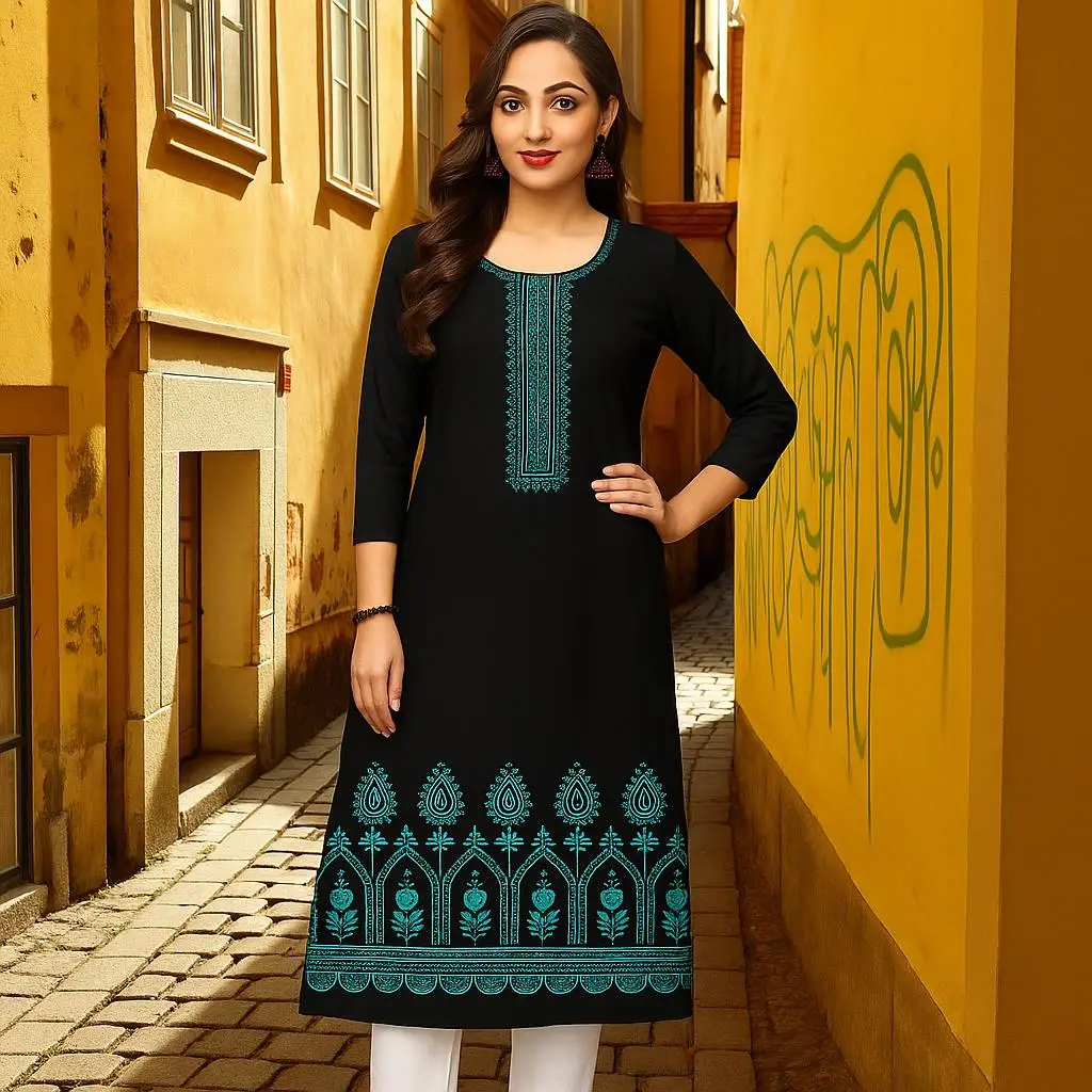 مسلم كورتا المرأة فساتين راقية غير رسمية أنبوب مستقيم 2026 العرقية Vetement فام Abito Donna Musulmana الفتيات فستان الصلاة #6