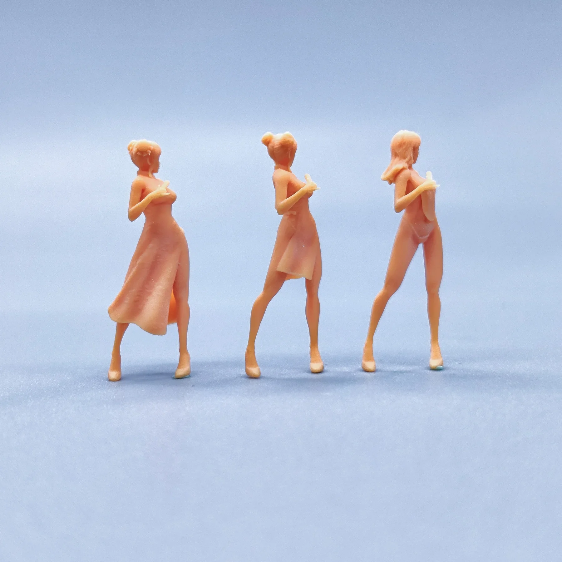 1/64 1/50 1/43 estatuetas escala modelo resina qipao menina barriga bolso acessórios incolores miniaturas diorama pintado à mão t902