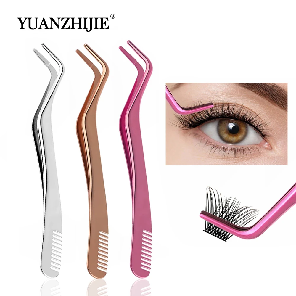 

YUANZHIJIE Premade Segmented lashes Tweezers Self-grafting Eyelash Picking Lash Tools False Eyelashes Eyebrow Tweezer Make-up