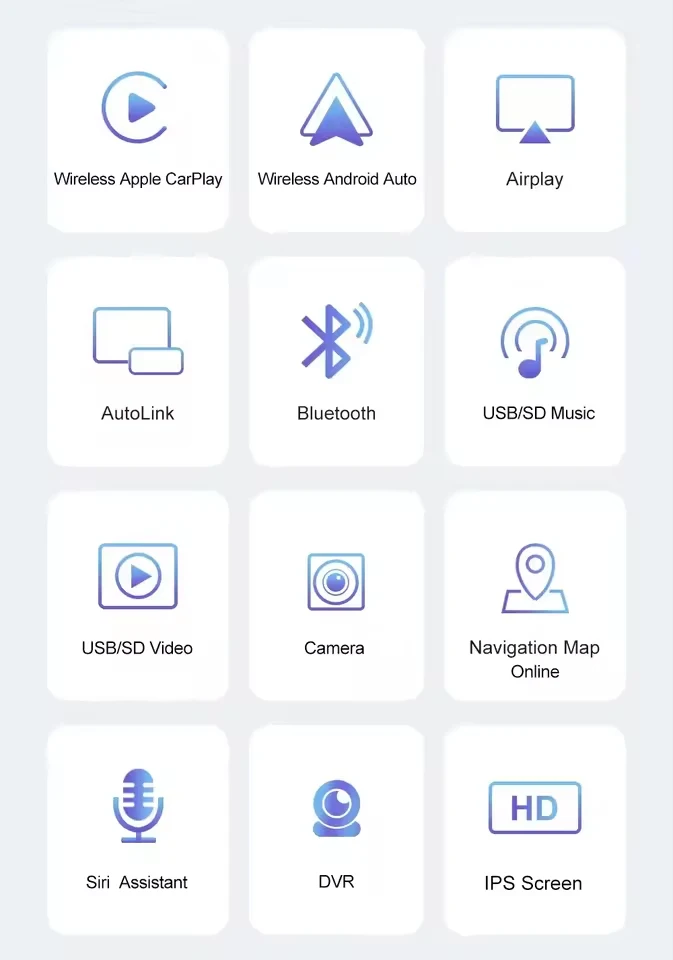 Sistema Linux LEHX, radio para automóvil con pantalla táctil de 7/9/10 pulgadas, compatible con CarPlay inalámbrico y Android Auto, reproductor multimedia de video y audio, Airplay, Mirror Link, Bluetooth, control de volante, cámara de visión trasera, doble puerto USB, unidad principal 2 DIN con pantalla IPS, disponible en la UE.