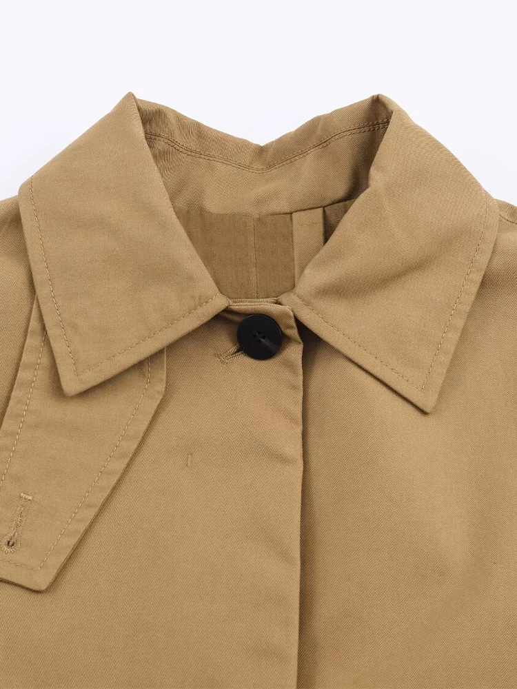 سترة نسائية جديدة على الطراز الأوروبي متعددة الاستخدامات وخصر قابل للتعديل وأكمام طويلة #3