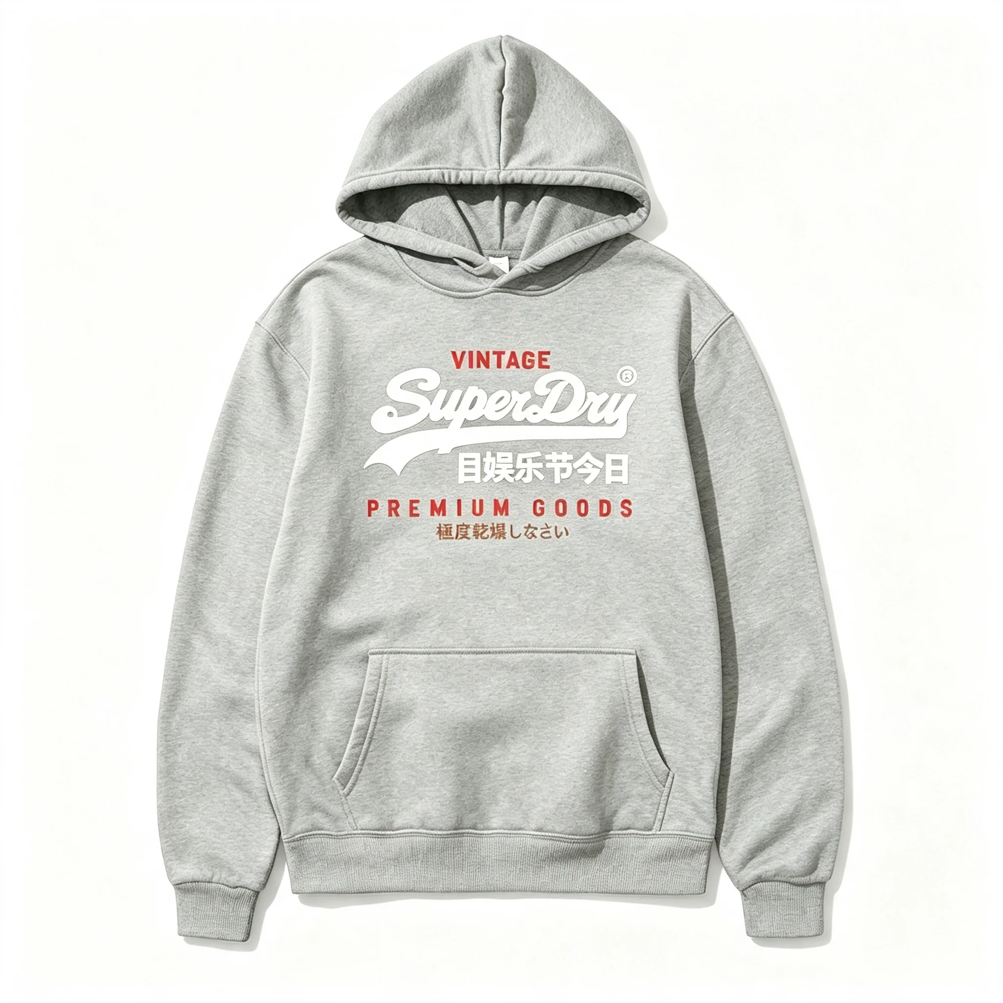 Herren Vintage Hoodie im japanischen Stil, SuperDry-inspirierter Grafikdruck-Sweatshirt, Streetwear Pullover mit Kapuze, Neuheit 2026 – Detail 9