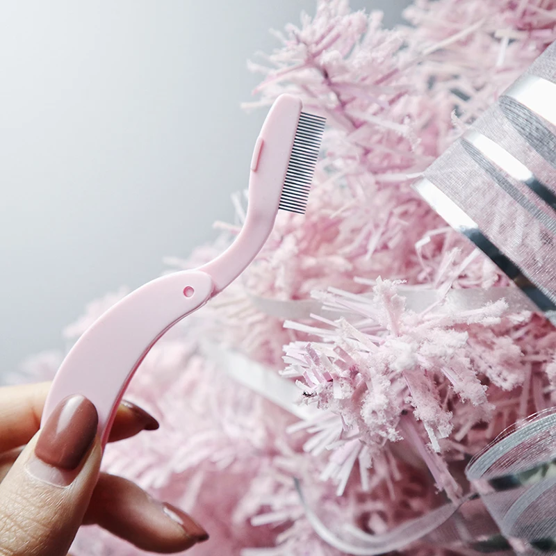 1 قطعة للطي رمش مشط الرموش فاصل بكرة الشعر ماكياج ماسكارا قضيب مشط الصلب الأسنان لاش و الحاجب فرشاة للمكياج