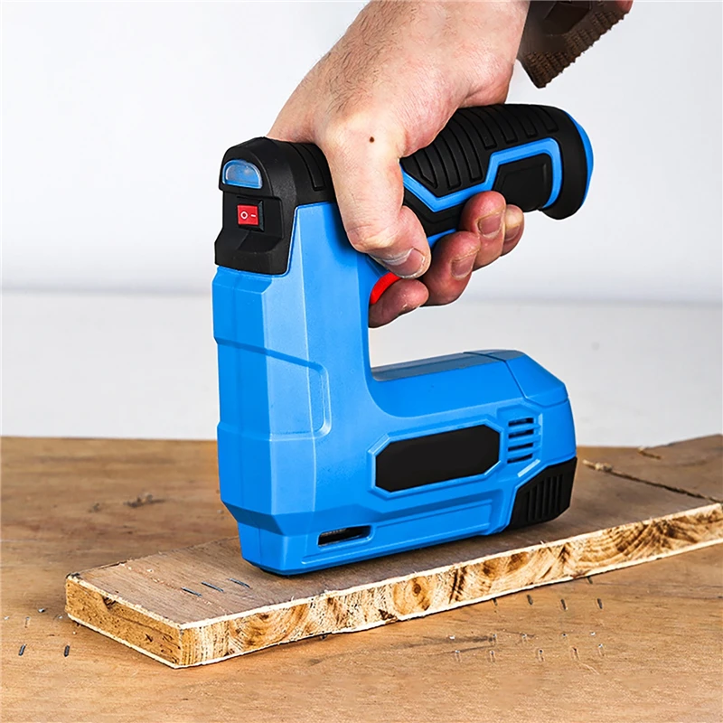 Electric Staple Gun Construction Stapler Nail Tacker USB Charging Wireless Electric Straight Nail Gun for Woodworking Power Tool