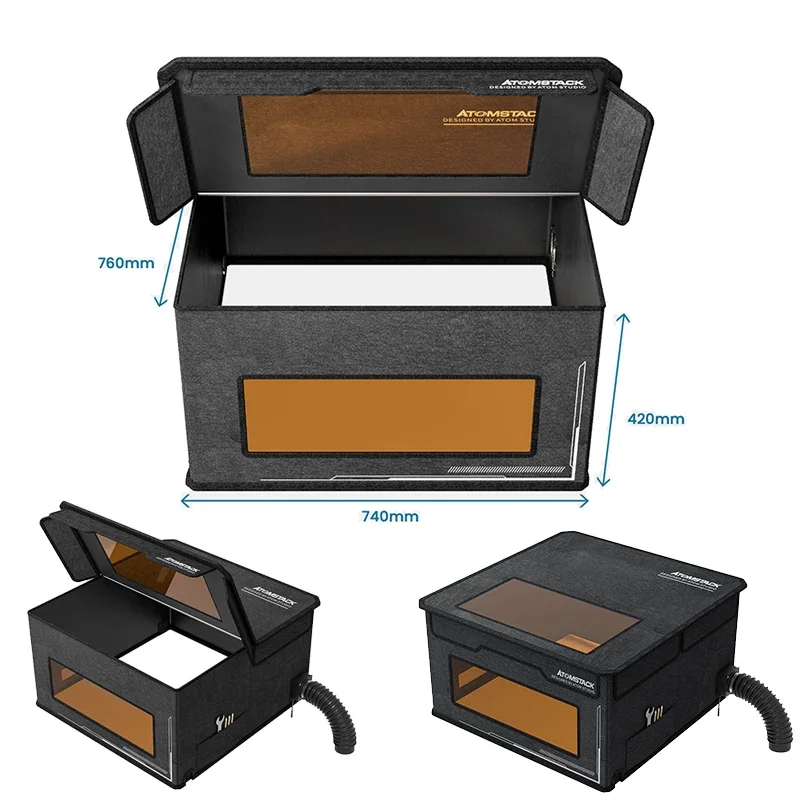 Atomstack FB2 Enclosure Foldable Dust-Proof Cover For All Brand Engraver Fireproof Protect Box Smoke Exhaust