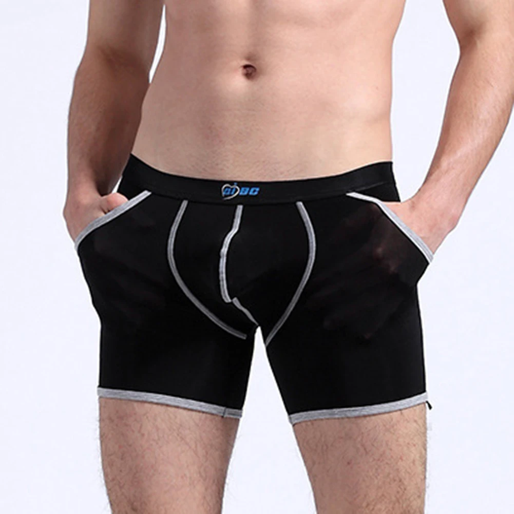 Casual Home Use Mens Underwear Pockets Design Boxer Briefs Stretch Boxer Shorts Applicable For Male Nylon Fabric