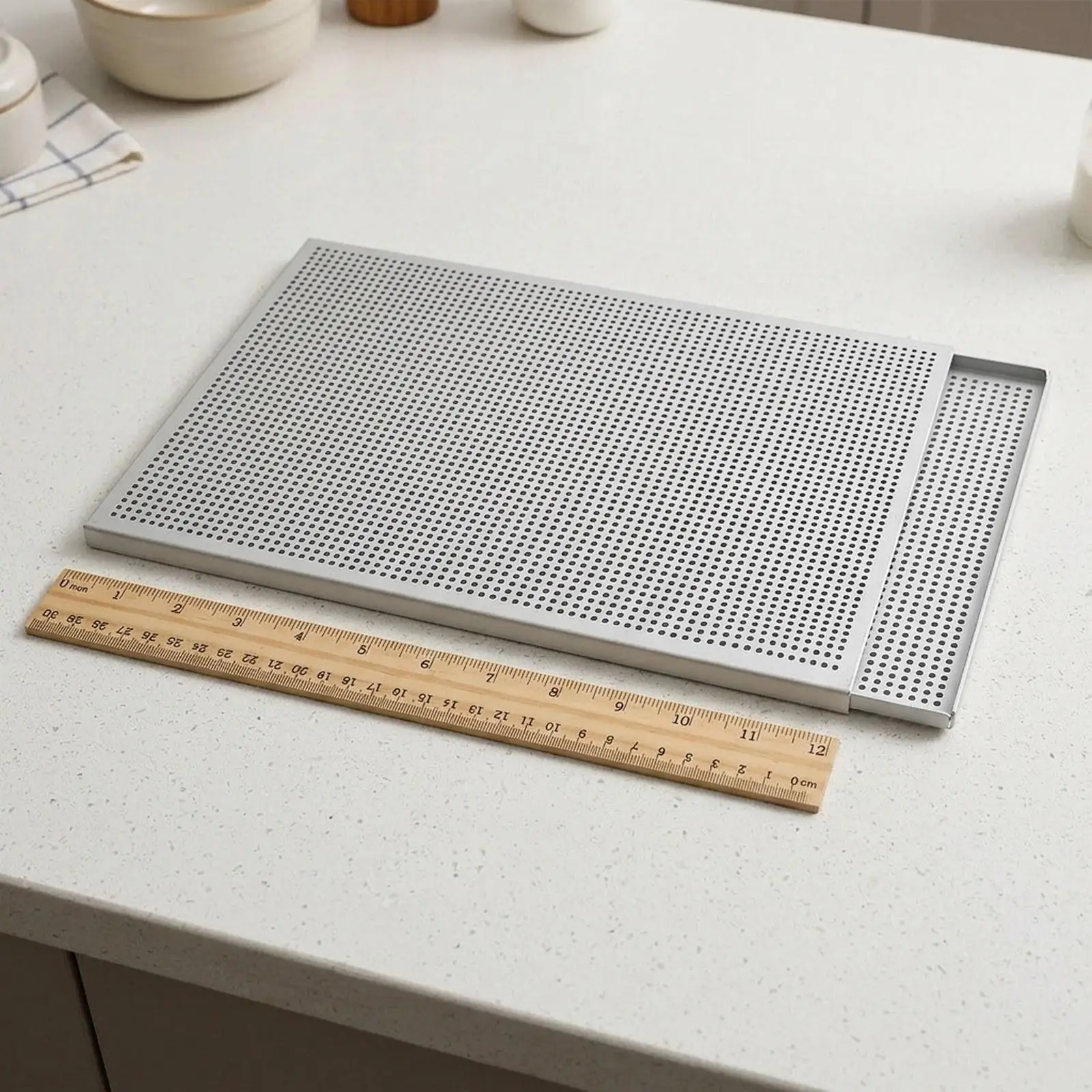 

Millefeuille Baking Pan Reusable Rectangular Cake Aluminum Alloy Dessert Perforated Baking Sheet Napoleon Pastry Baking Sheet