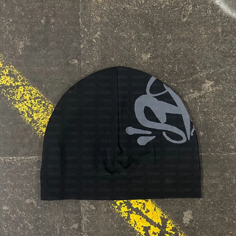 Warm Knitted Overhead Hat Halloween Expression Pack Pattern Autumn Winter New Style All-Match Cartoon Print Unisex Cap