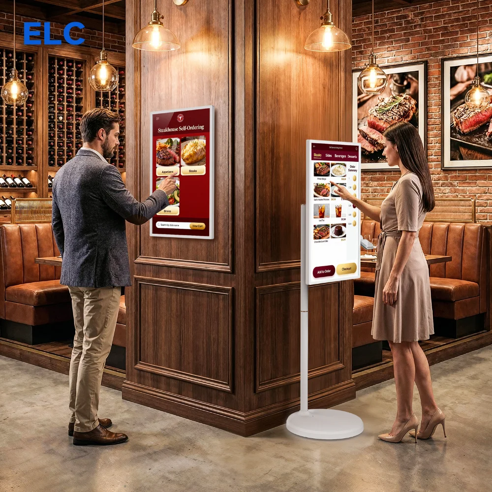32 Inch 4K RK3576S 4+64GB 15000mAh Digital Signage and Displays AI Self-service Kiosk for Restaurant Order