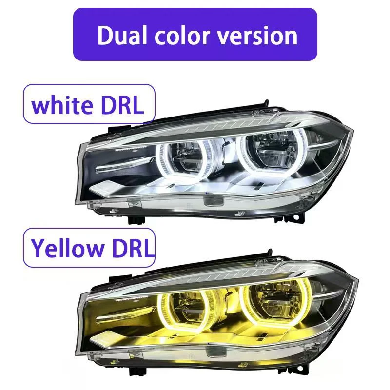 Suitable for 14-18 BMW X5 F15 F16 headlamp daytime running lamp two-color angel eye headlamp assembly.