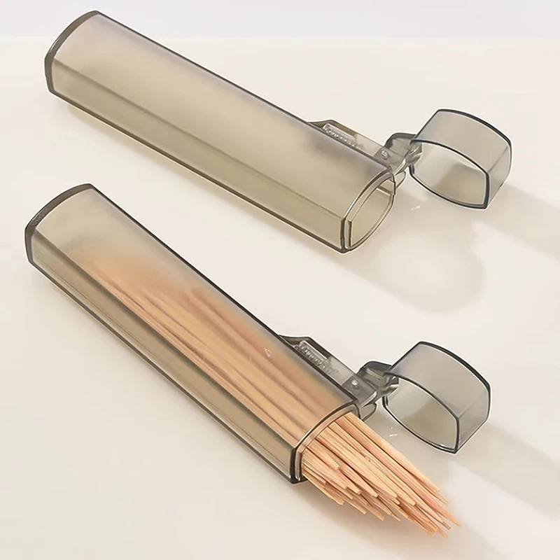 

● PortableTransparent Mini Storage Box Travel Toothpick Cotton Swab Box Simple Small Object Band-aid Classification FinishingBox