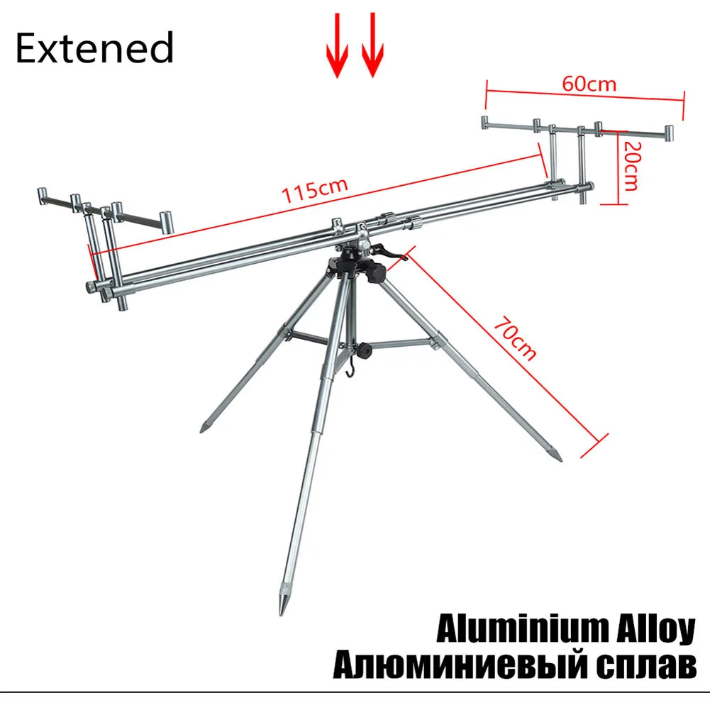 

Fishing Rod Holder For Ground Telescopic Support Rod with Knob Connector Adjustable Fishing Rod Holder With Storage Bag for Bank