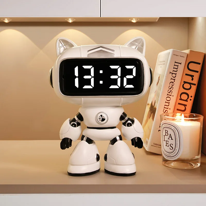 Robot Smart Digital Alarm Clock Table Decor robotics Clock LED Electronic Table Clock Bedroom Desktop Bedside Table Clock