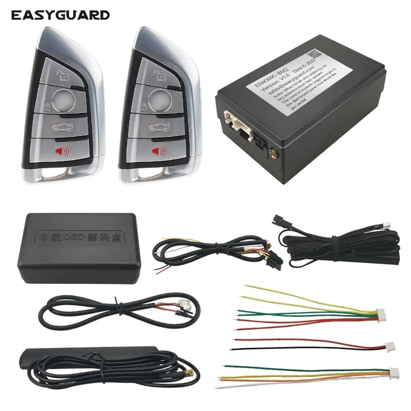 

EasyGuard Smart Key PKE Kit Fit For BMW with Factory Ignition Start DC12V Passive Keyless Valet Mode/Lock Unlock Setting