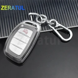 Transparent TPU Car Key Case Cover Shell Fob Holder for Hyundai Tucson Santa Fe Rena Sonata Elantra Creta Ix35 Ix45 I10 I30 I40