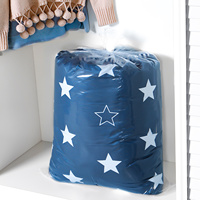 4 pcs Cloth Storage Bags 4 Sizes Plastic Quilt Organizer Transparent Folding Pouch For Bedding Clothes Moving Home Organization