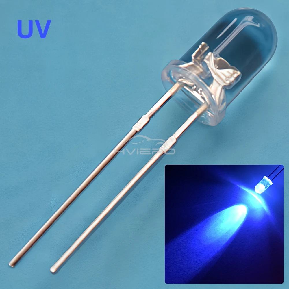 100Pcs F5 5mm Round White Red Blue Warm Pink UV Water Clear Led Super Bright Ligte Emitting Diodes 6000-6500k Lamp Beads Bulb