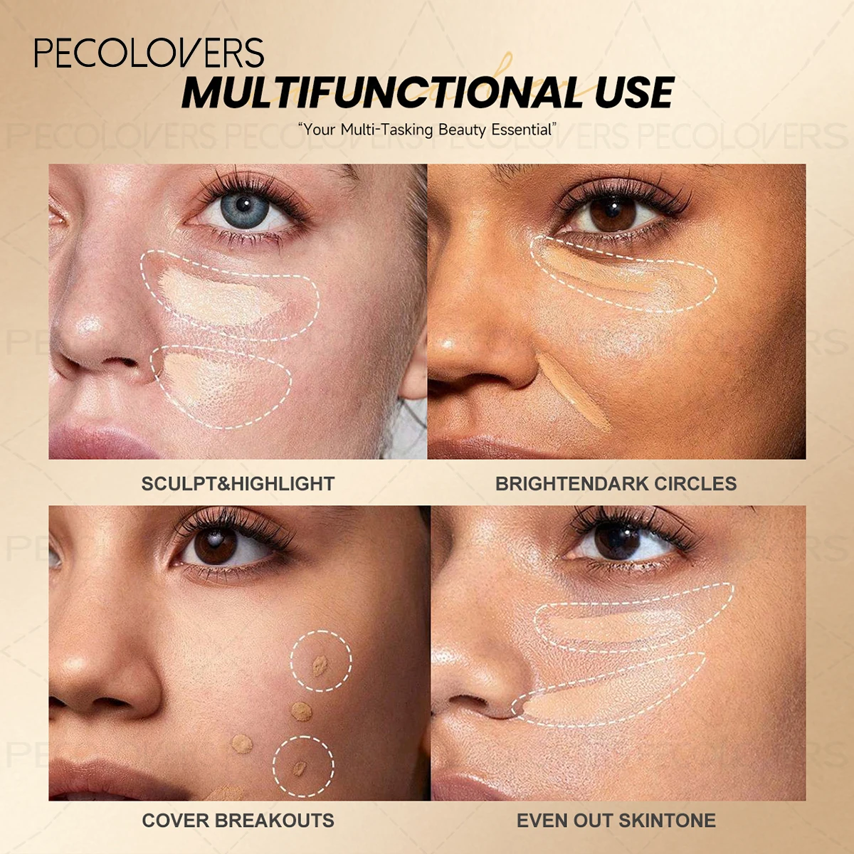 1SET Matte Concealere, Buildable Coverage, Waterproof & Long-Lasting, Suitable for All Skin Tones, Face Makeup Cosmetic