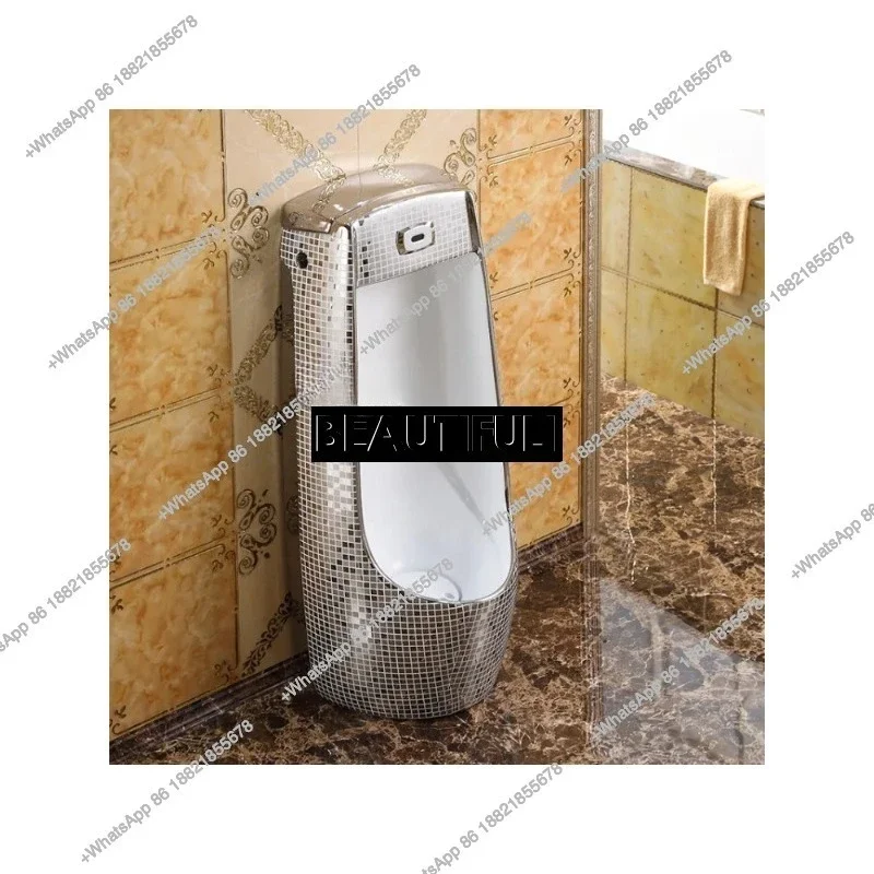 HR   Personalized silver mosaic  floor standing toilet men's induction urinal