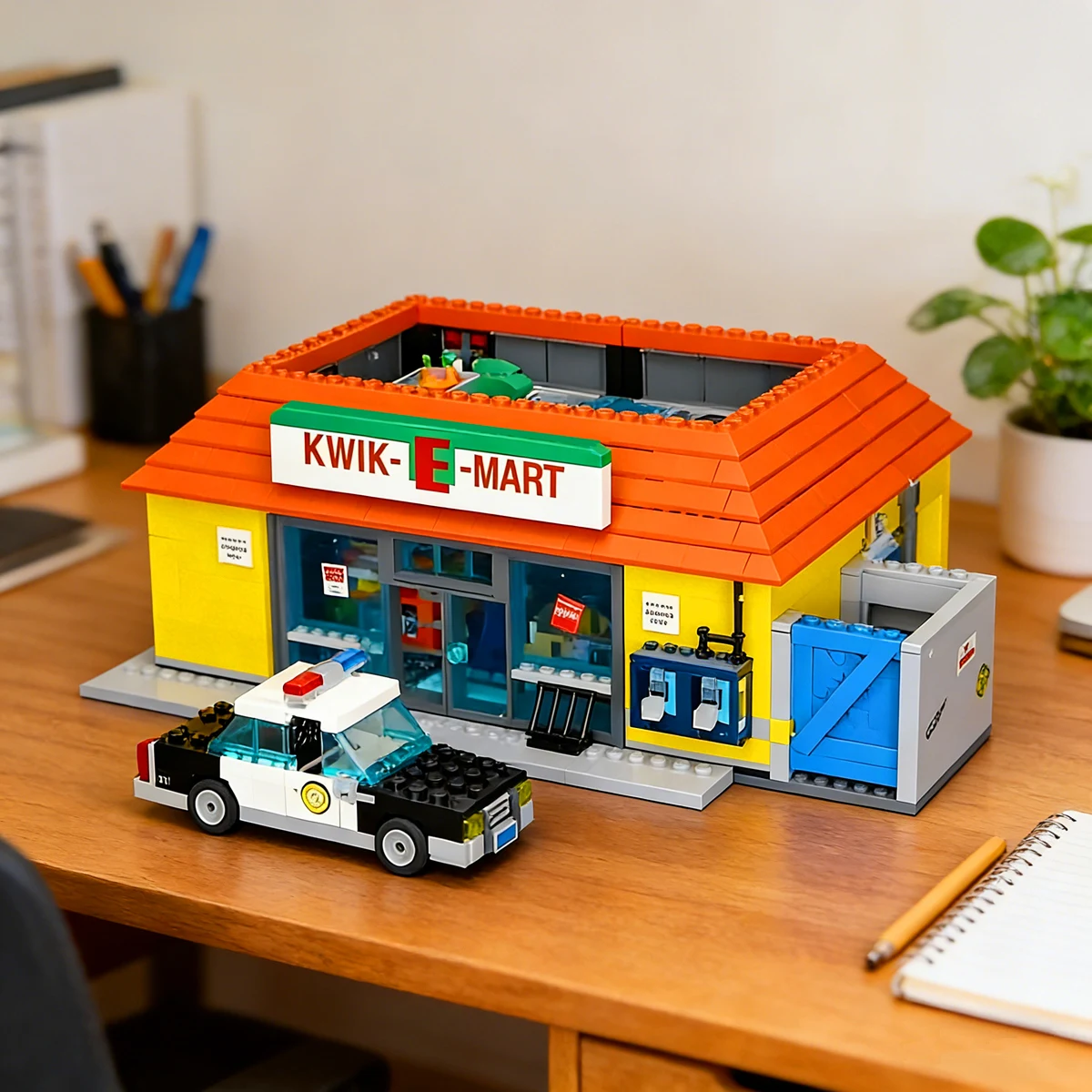 

Cute Cartoon City Streetview Supermarket E-mart Bricks Toys Friends TV Cartoon House Model Building Blocks Set Toy Children Gifs