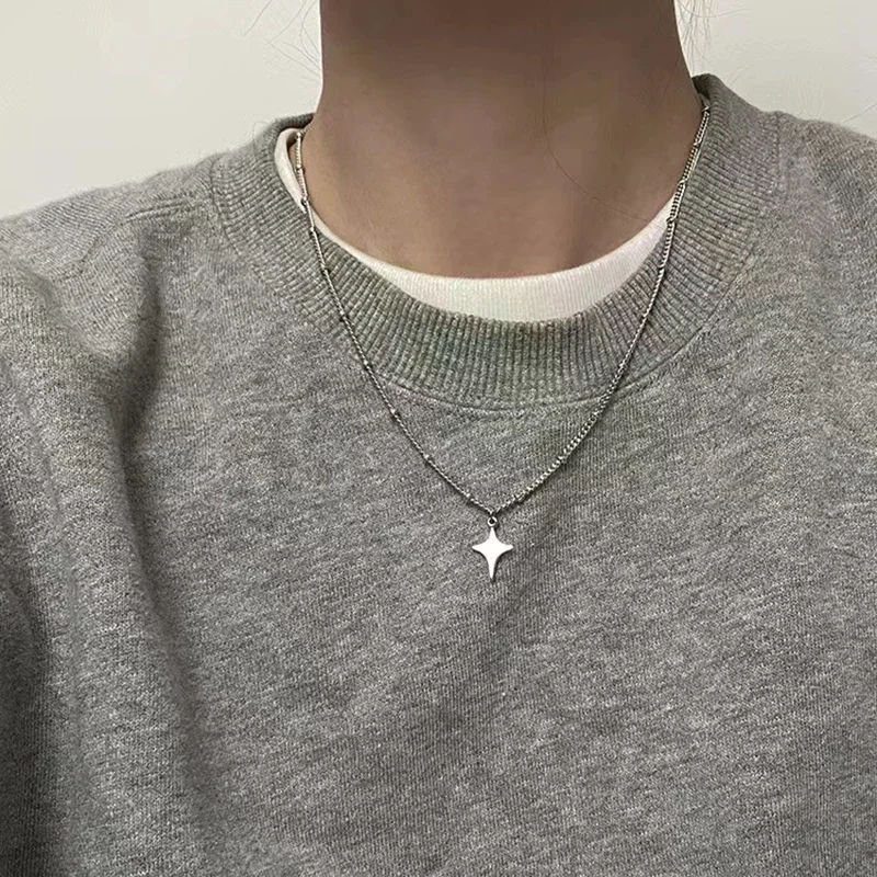 Ins Style Simple Trendy Star Choker Necklace Pendant Neck Chain Sweater Chain For Women Men Fashion Party Jewelry Accessories