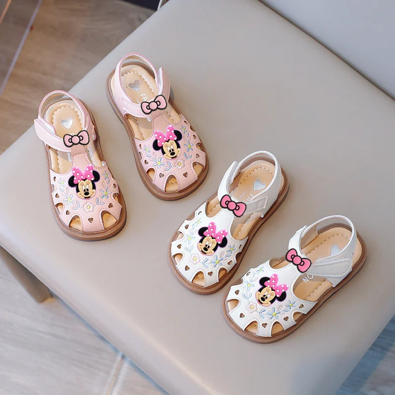 

Летняя детская обувь Baotou на мягкой подошве Disney, новые сандалии с Микки Маусом для девочек, детская пляжная обувь принцессы с защитой от ударов