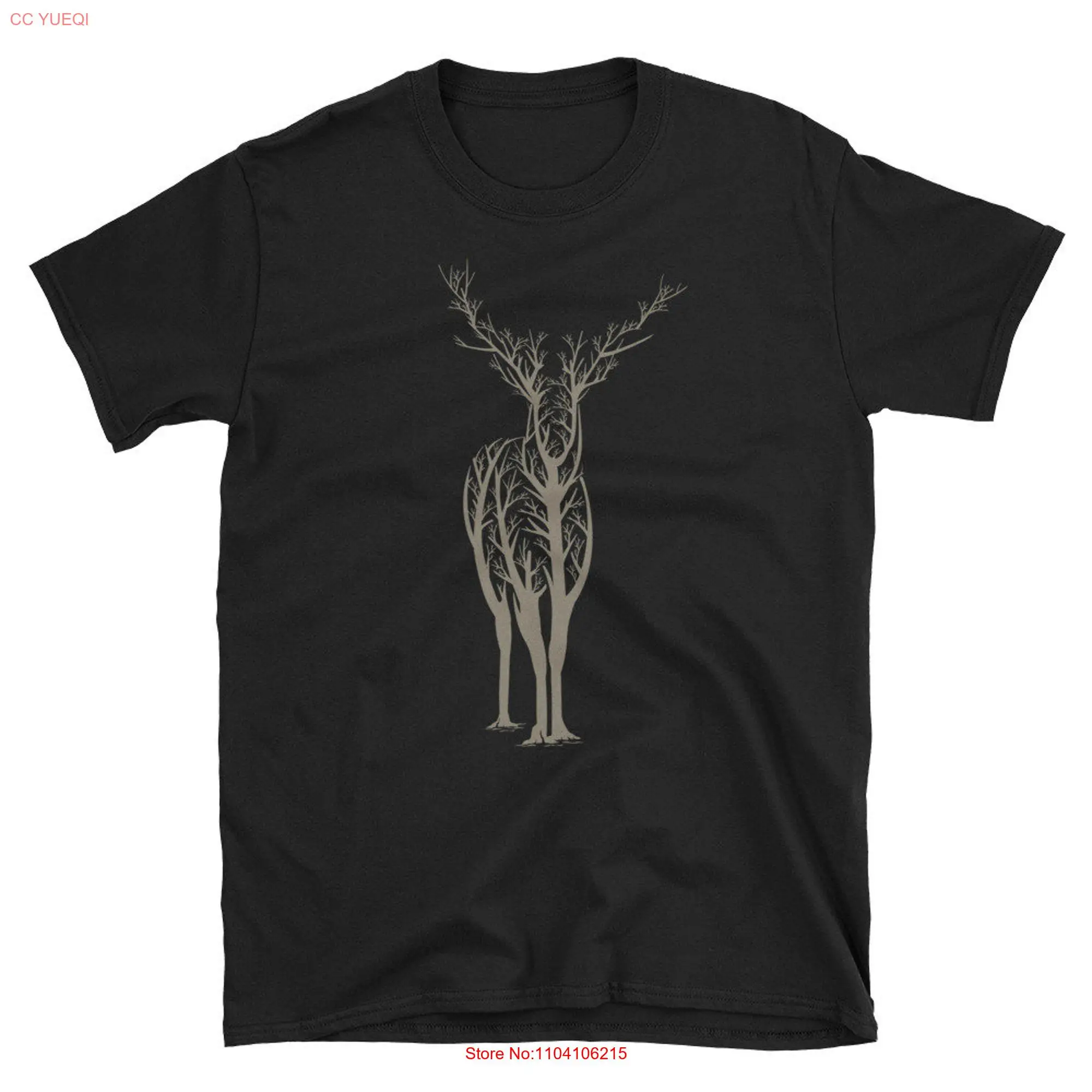 Tree Branches Becomes Beautiful Elk Stag Deer for Huggers Animal Lovers and  T Shirt long or short sleeves