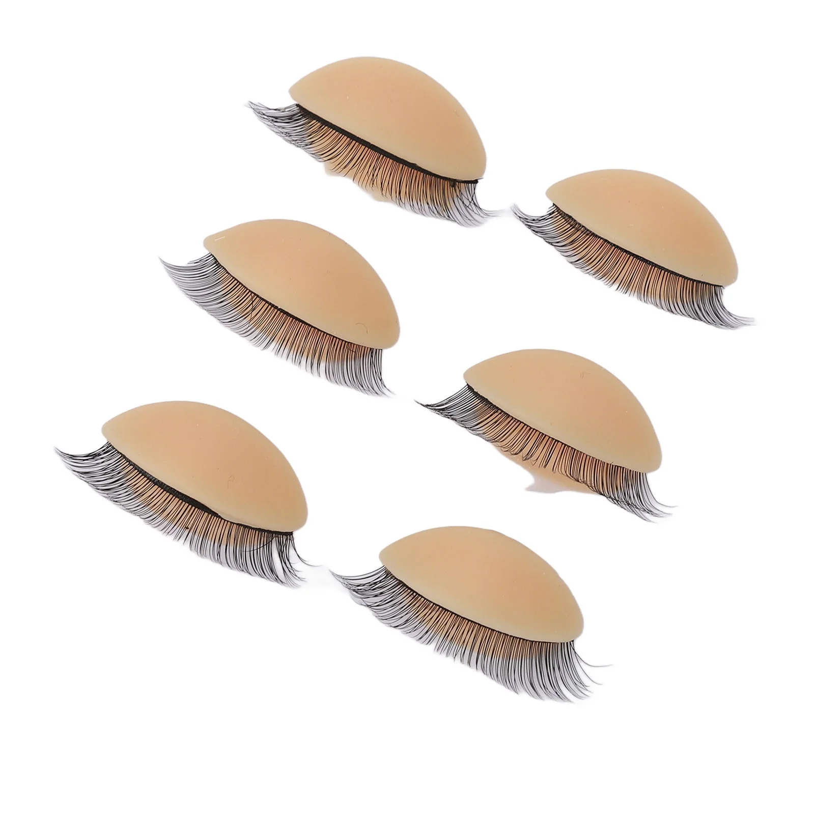 3 Pairs Replaced Eyelids Silicone Double Eyelashes Replacement Eyelids for Mannequin Head