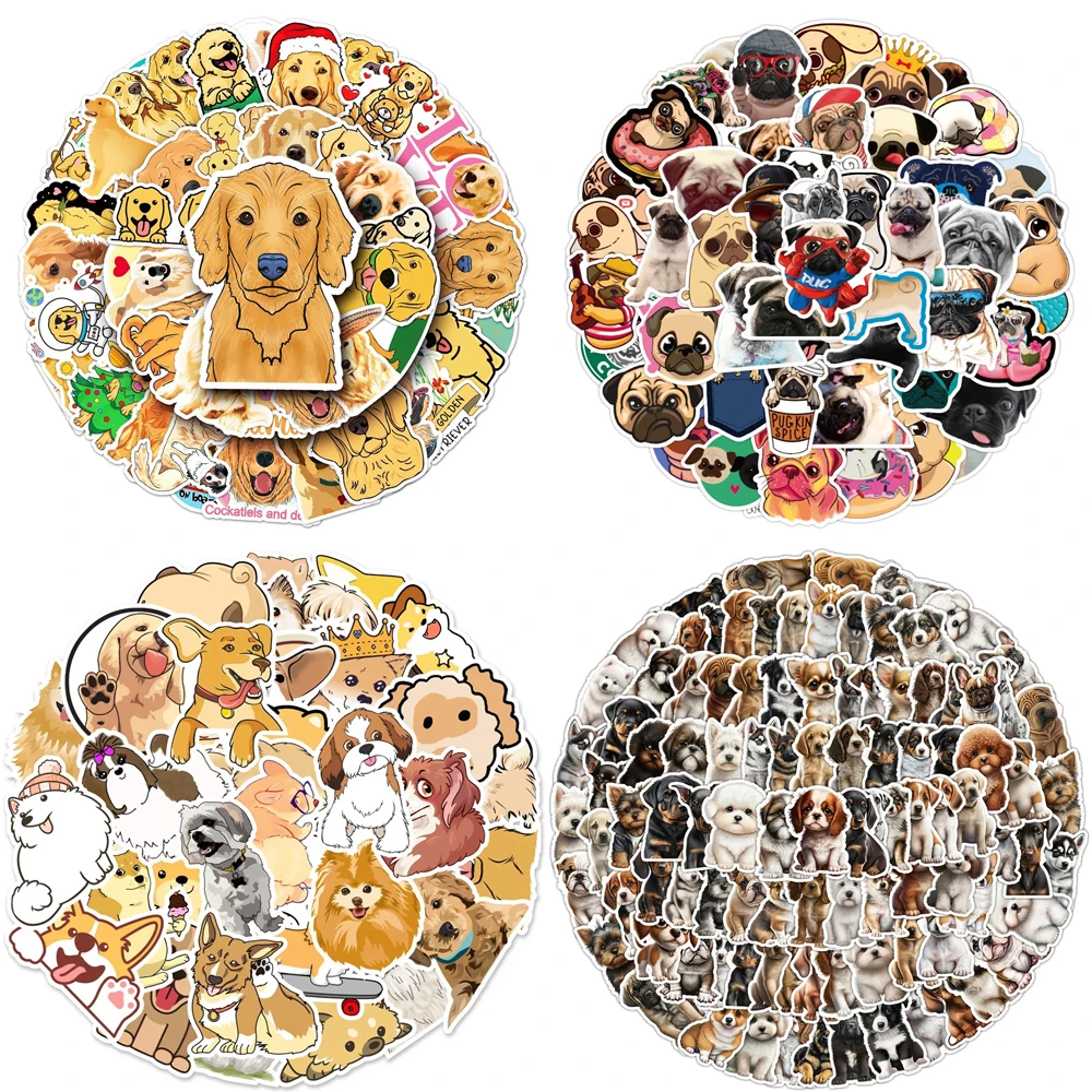 10/30/50PCS Funny Dogs Stickers Cute Cartoon Pet Dog Corgi Bulldog Shiba Inu Bike  Cup  Phone  DIY Guitar Notebook Toy Wholesale