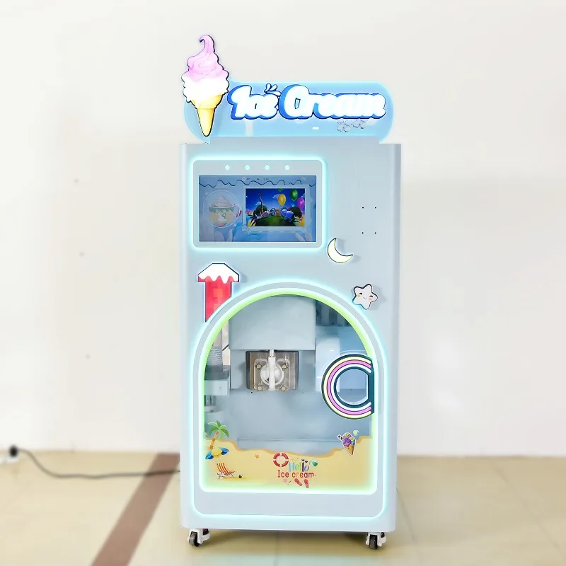 2026 Star Intelligent Automatic Self-Service Ice Cream Vending Machine Commercial Stall Equipment for Startup Entrepeneurship