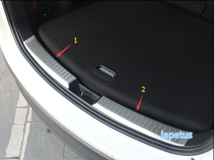 

Auto Accessories Rear Bumper Door Protector Sill Trunk Tread Plate Decoration Panel Cover Trim Fit For Mazda CX5 CX-5 2015 2016