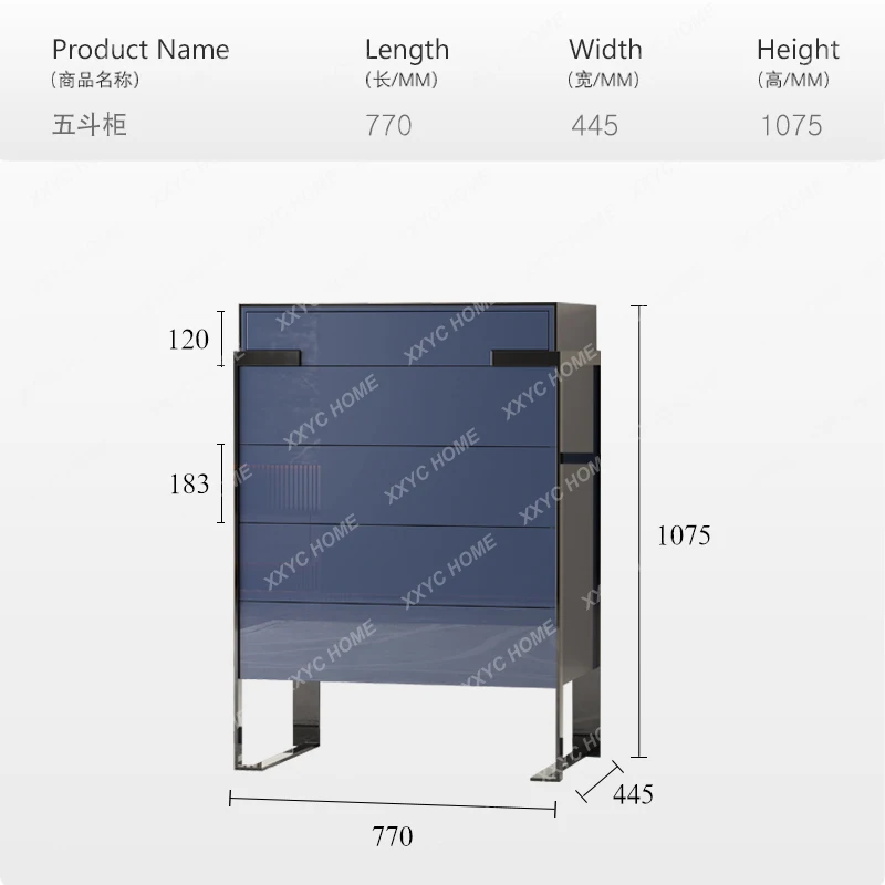 

Итальянский легкий роскошный комод в гонконгском стиле, легкие роскошные шкафчики, простой постмодернистский комод для спальни, краска