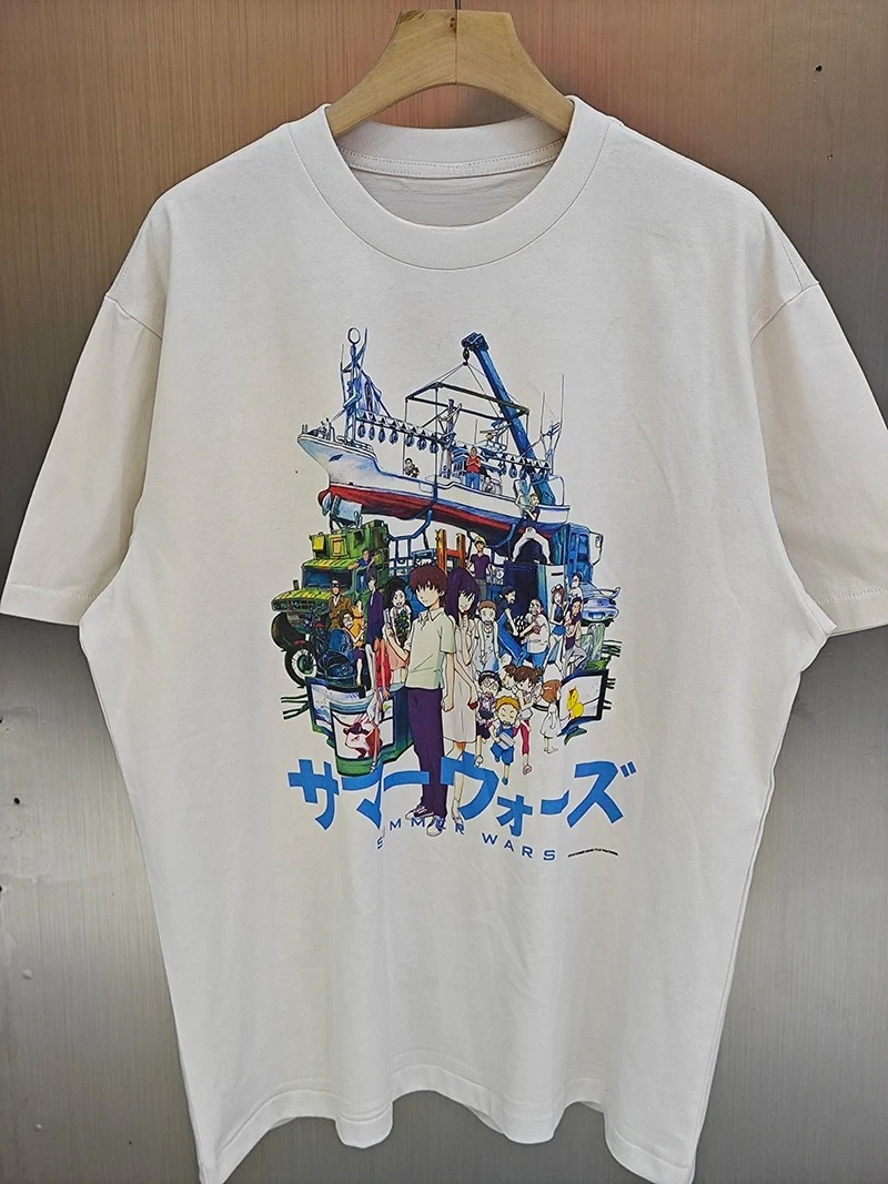 تي شيرت قطني عتيق من Co Branded Style SAINT Shell Attack Team Retro Fashion Street Harajuku عتيق ملابس الشارع للرجال والنساء