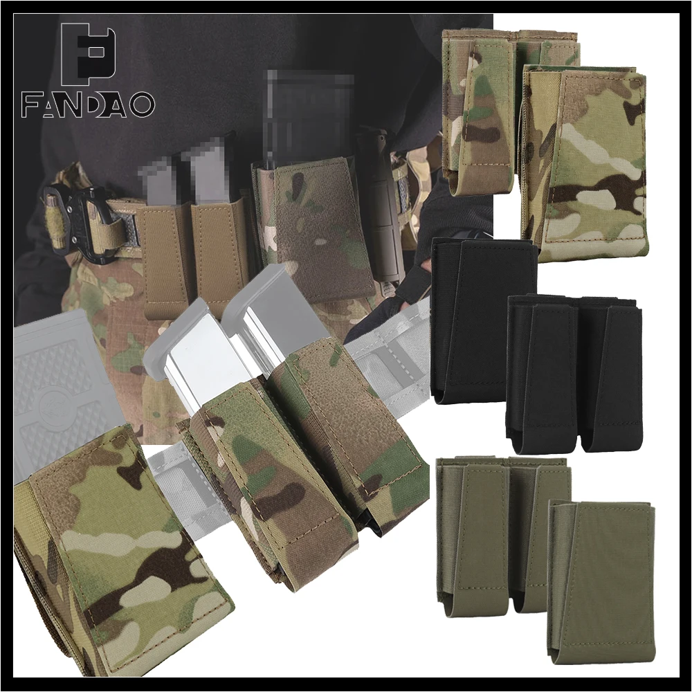 

Tactical Molle Double 9MM Mag Pouch Multifunctional 5.56 7.62 Single Magazine Pouch for CS Belt Carrier Hunting Shooting Holster