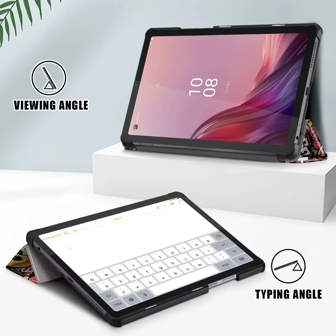 2023 Tablet Cover For Lenovo Tab M9 2023 Case TB310FU TB310XC 9.0 inch PU Leather Magnetic Tri-Fold Stand Funda Coque+Film+Pen