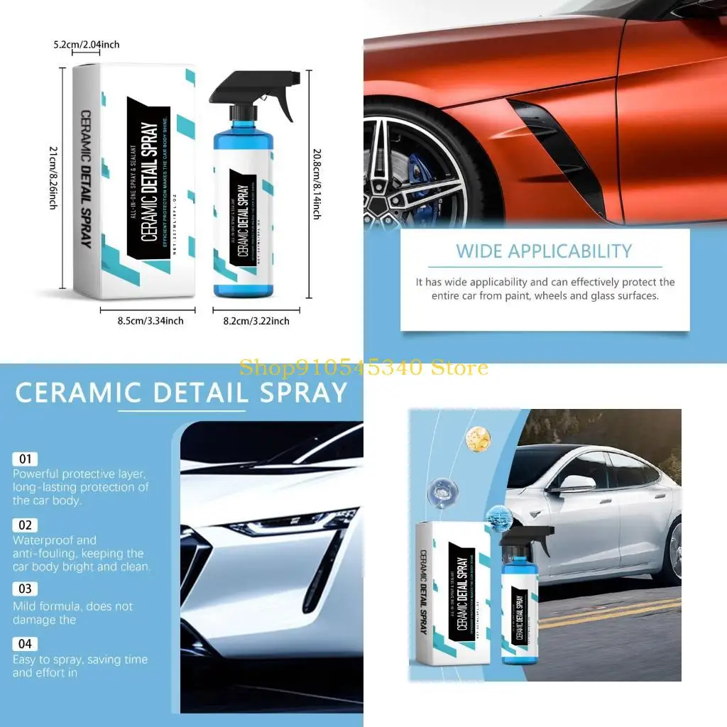 U2JA Automotive Water Offensive Sprays Creates Transparent Hydrophobic Layer 237ml for Easy Paint Maintenance & Enhanced Gloss