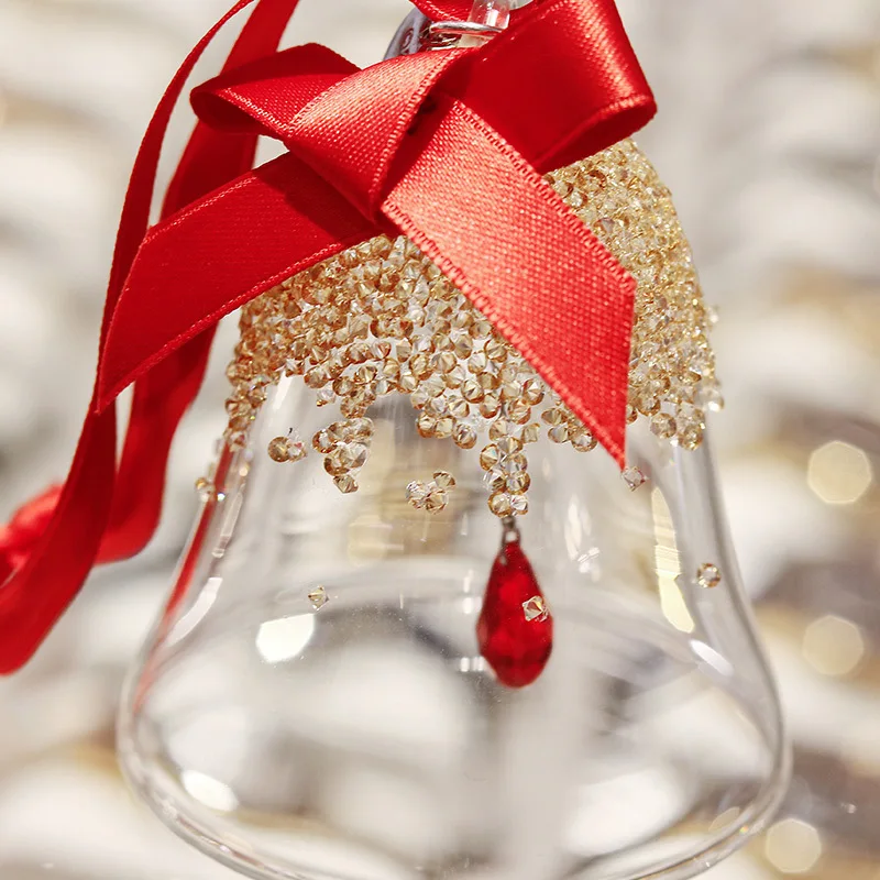 Crystal Wind Bell Jewelry Star Pendant Interior Rhinestone Bling Car Hanging Ornament Christmas Bell Decor Home Party Decor