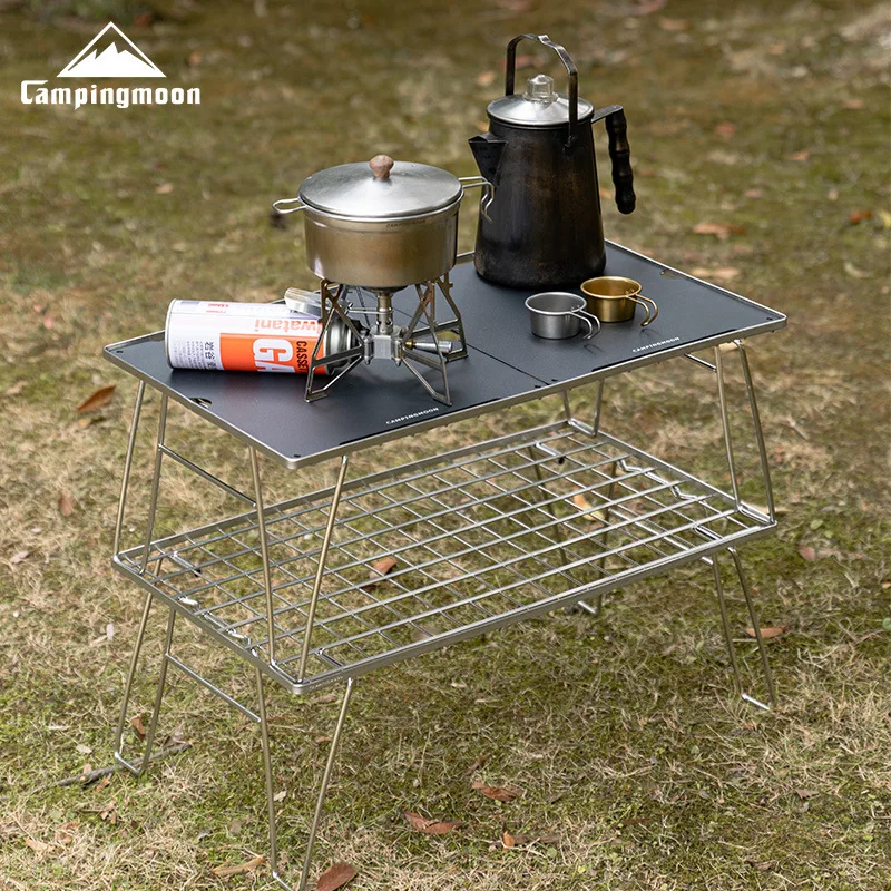 T-2258 Leichte Tischplatte aus Netzstoff, zweiteiliges Set, leichte Tischplatte aus Aluminiumlegierung, Camping-Klapptisch-Zubehör
