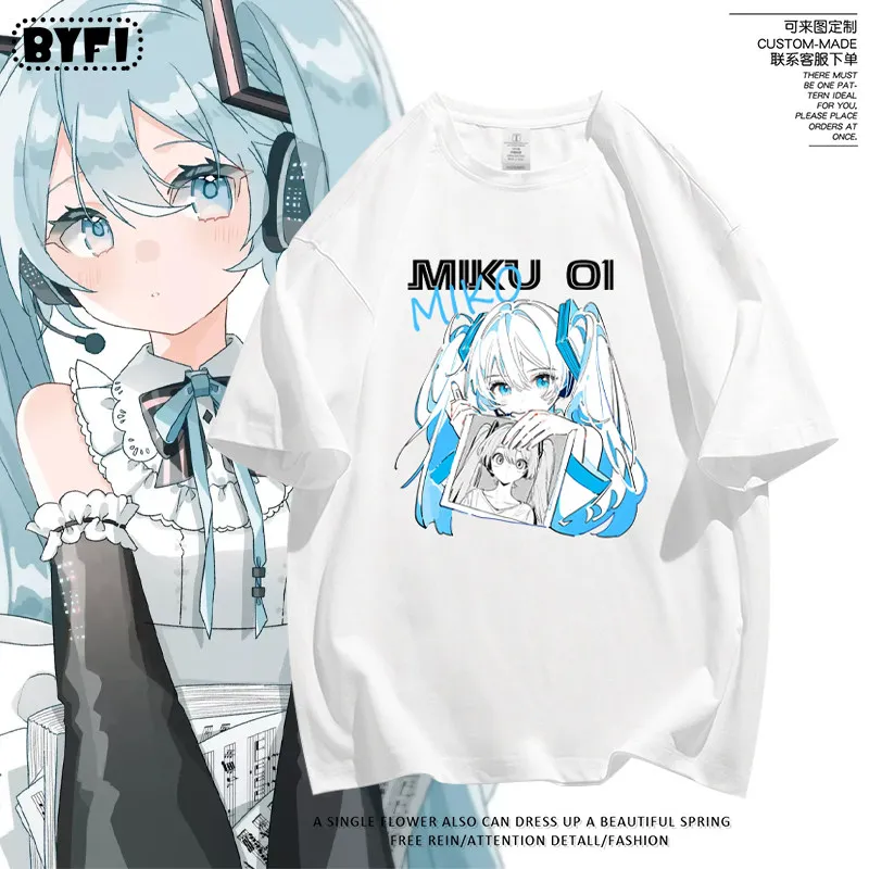 Chuyin Co Branded Future MIKU Same Short Sleeve T-shirt Men's and Women's Pure Cotton Half Sleeve Cos Anime Student Clothes