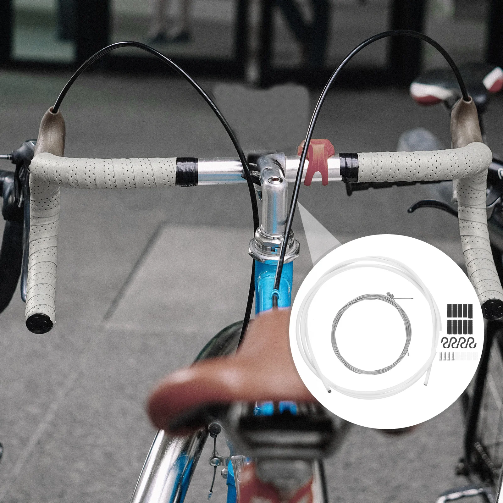 

2Sets Bike Brake Cable Set Lightweight Wearable Front Rear Brake Wires for Mountain Road Bike Long-Lasting Galvanized Cable