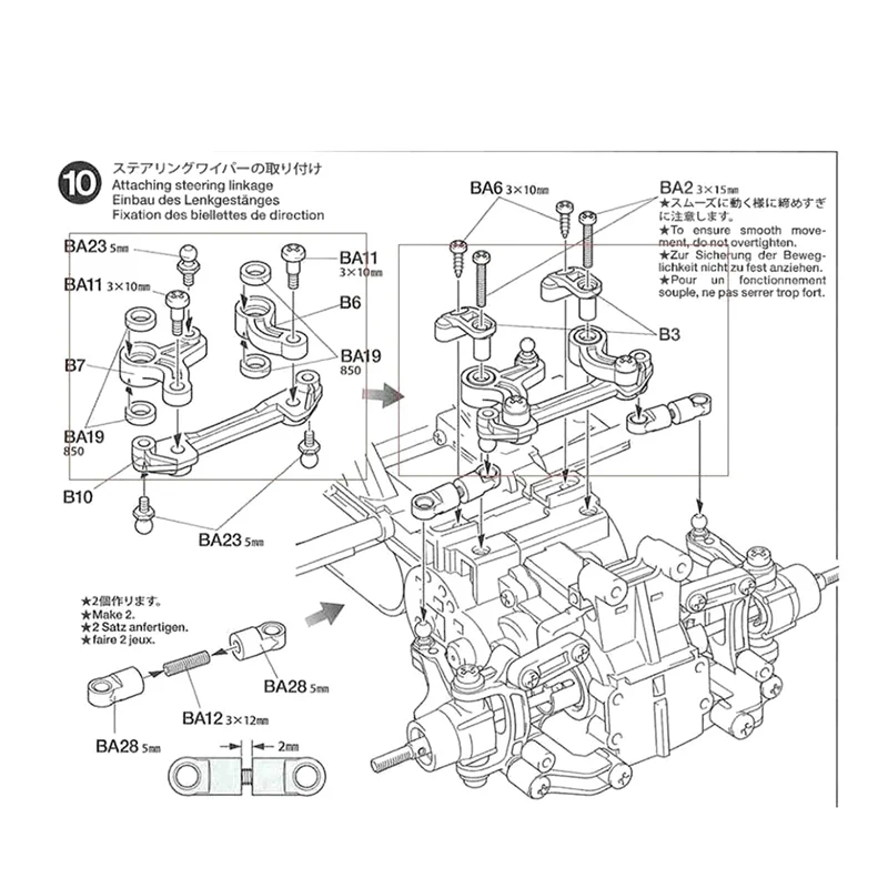 Kit set sterzo per aggiornamento auto RC eccellente per Tamiya M05 M06, M-05Pro, M-06Pro Accessori per aggiornamento auto RC