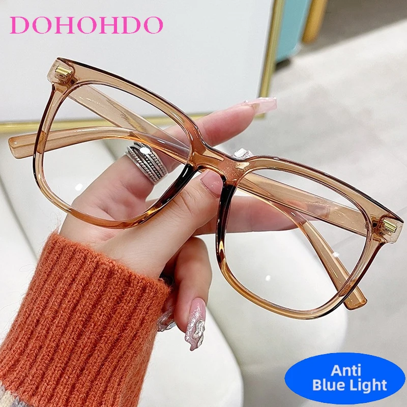 

New Classic Trendy TR90 Square Anti-Blue Light Computer Glasses Women Brand Designer Prescription Spectacles Frame Lunette Femme